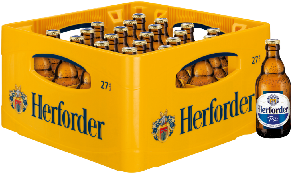 Kasten mit 27 Steinieflaschen 0,33 l Herforder Brauerei GmbH
