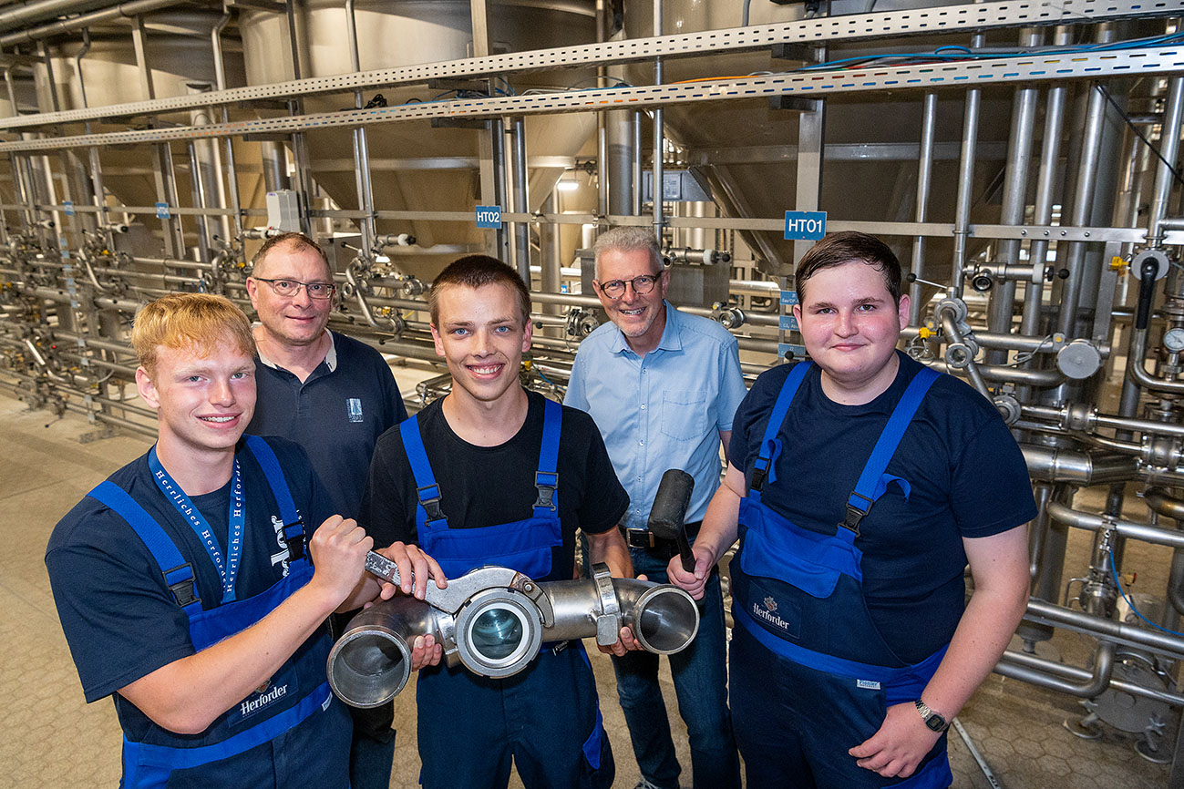 Herforder Brauerei begrüßt drei neue Auszubildende